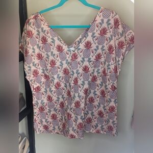 Boden Alexandria Linen Tropical Blouse